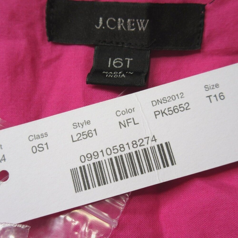 NWT J.Crew Pom-pom Midi in Neon Flamingo Pink Cotton Voile Tiered Dress 16T - Picture 6 of 12